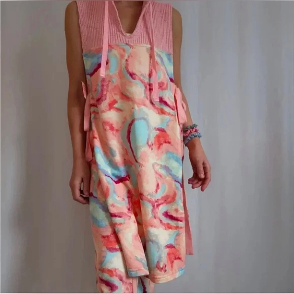 Free People All That Set Printed Multi 2 pc Top Pants Small - Picture 10 of 12